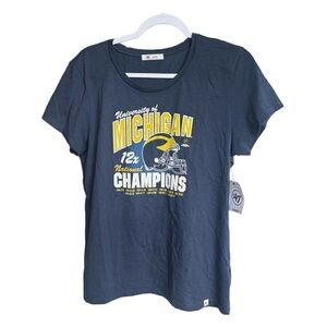 NWT 47 Brand Navy Michigan Champions Women's Tee